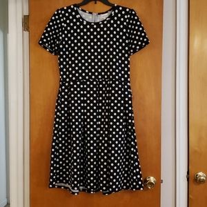 Womens Lularoe Amelia Xl Dress Polka Dots EUC